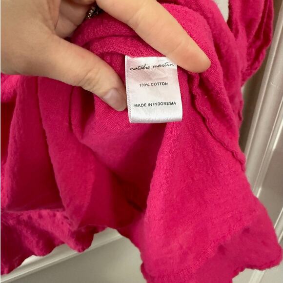 Tuckernuck Natalie Martin Cotton Resortwear Barbie Pink Tassel Shift Dress M - Picture 11 of 14